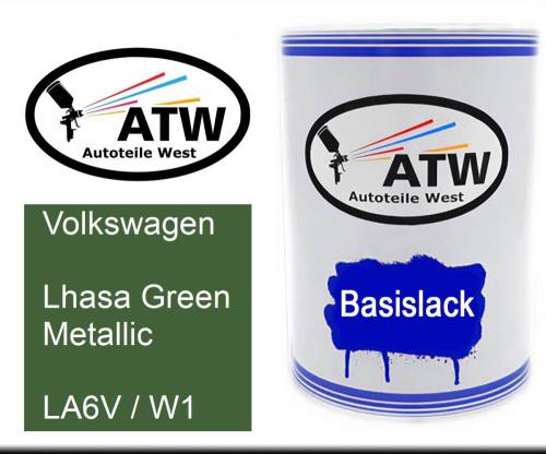 Volkswagen, Lhasa Green Metallic, LA6V / W1: 500ml Lackdose, von ATW Autoteile West.